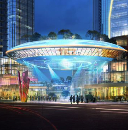 成都港汇新世界LED格栅屏项目 