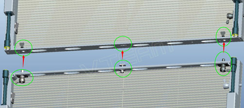 透显著示屏定位销的固定